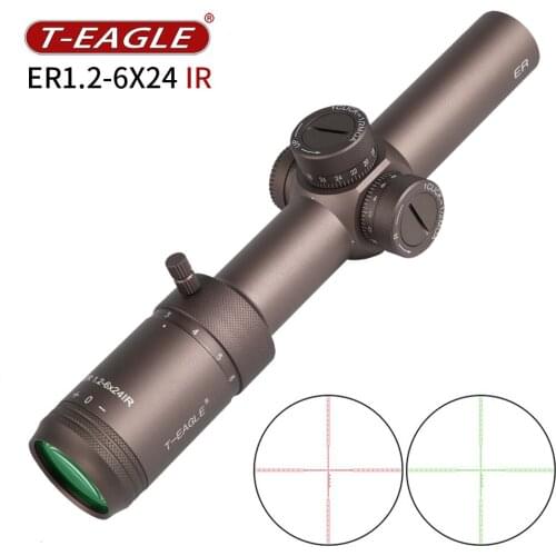 T-EAGLE Tactical Rifle scope Airsoft pistol Voor Rifle Jacht Optische Collimator Gun Sight Rood Groen Licht Er 1.2-6X24IR HK bro