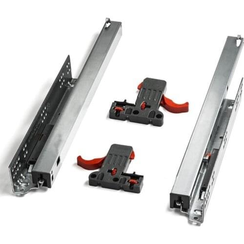 1 Pair Push Open Full Extension Slide Drawer Smart Stainless Steel Soft Close Wood Drawer Lock Fix Slide Systems