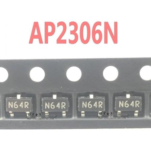 10pcs 100% orginal new N-channel FET AP2306N AP2306 silk screen N64R SOT-23 APEC/Fuding real stock