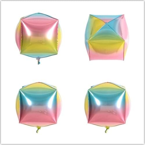 10PCS Balloon Accessories Aluminum Film Balloon 24 Inch Gradient 4D Birthday Party Holiday Decoration Balloon