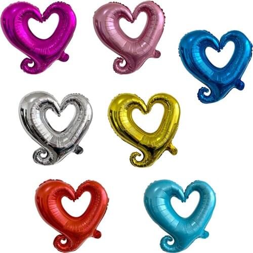 10pc 18inch Hollow Heart Shape Foil Balloons Wedding Decoration Helium Balloon Valentines day gold heart Party Supplies balloon
