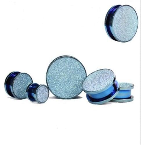 2PCS New Arrival Stainless Steel Punk Scrub Ear Tunnels Flesh Fashion Expansions Piercing Gold Ears Plug Sexy Body Jewelry Gift