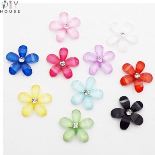 20-100Pcs Flatback Planar Resin Color Flower DIY Craft Supplies Hair Accessories Embellishments Arts Phone Shell Decor Materials