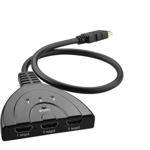 3 Port 3in1 1080P 3D hdtv hub HDMI-compatible Switcher Switch Splitter Hub with Cable for PC TV HDTV DVD PS3 Xbox 360 200pcs/lot