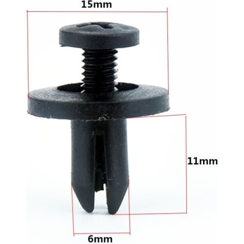 50PCS 6mm Car Fastener Bumper Cover Diversion Plate Fender Plastic Screw Rivet Clips for Honda Civic Accord Jazz