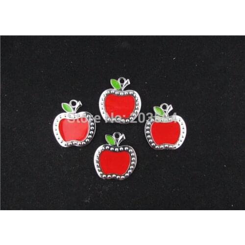 AE205 20pcs Mixed Enamel Apple Charms Pendants Pet Charm for Necklace Charm 28x24mm