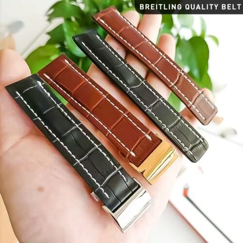 Watch Accessories Leather Watchbands Fit For Breitling SUPEROCEAN AVENGER NAVITIMER Watch Bracelet Strap Watch Band Watch Belt