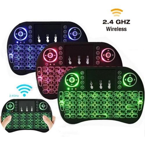 Backlit Mini 2.4G Wireless Keyboard with Touchpad Mouse Combo, Multi-Media Handheld Remote Control for Google Android TV Box PC