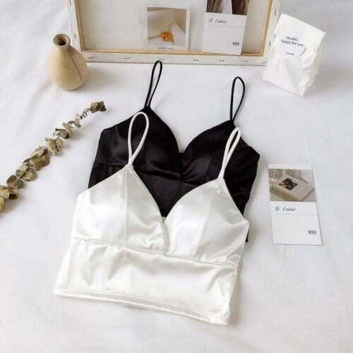 Sleeping Brassiere Push Up Bras Sexy Lingerie Top Wireless Bra Top Sexy Women Sexy Strap Silk Smooth Plunge Bralette Bra