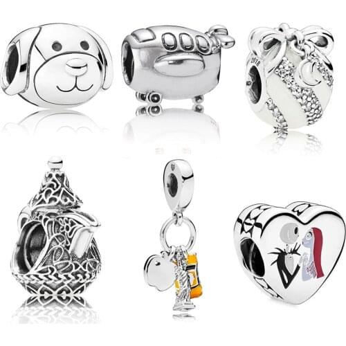 CHAMSS Character Jack Sally Bow Star Christmas Gift Plane Cute Animal Head Ornaments Arabian Coffee Pot DIY Bracelet Jewelry