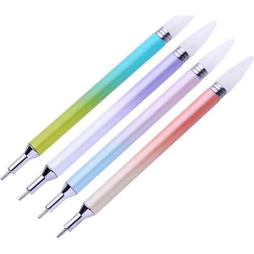 1PC Dual-ended Nail Rhinestone Dotting Pen Tool Gen Studs Picker Wax Pencil Manicure Nail Art Tool New Arrvial