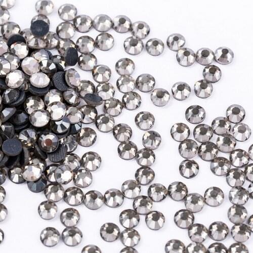 Hot Fix Rhinestones Gray Diamond Top Quality Super Glitter SS4-SS30 1440Pcs AB Crystal Flatback Glass Stones Crafts DIY Handmade