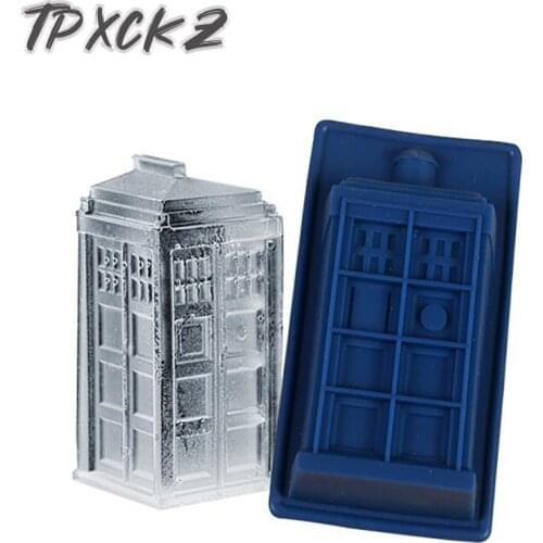 Hot Sale Dr Doctor Tardis Cupcake Ice Cube Mold Maker Bar Party Silicone Trays Jelly Chocolate Cake Mold Kitchen Tools Gifts