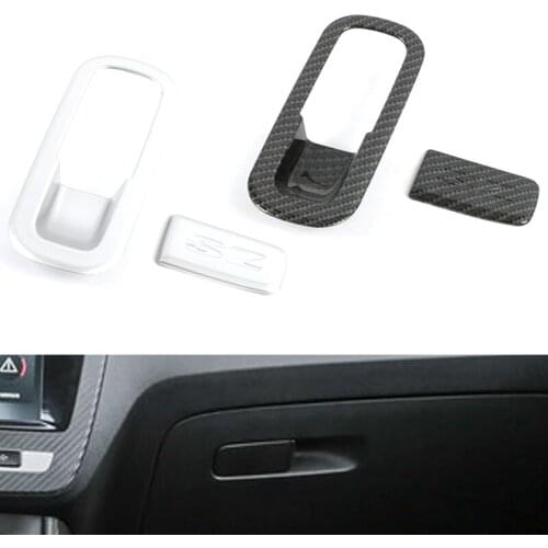 Carbon Look Chorme for MG Zs Suv 2018-2019 Glove Storage Box Lock Switch Trim Decoration Frame Car Accessories