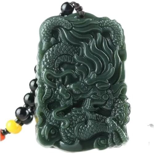 Xinjiang Hetian Jade Pendant Green Jade Dragon Brand Of Chinese Zodiac Pendant