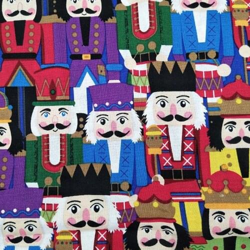 Beautiful Childrens Cotton Fabric Colourful Nutcracker Soldier Printed Fabric Patchwork Sewing Material Diy Dress/Boy Clothing