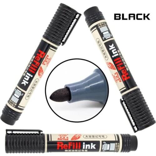 Bulk Logistics Courier Black/Blue/Red Colour Big Head Round Head Permanent Marker Can Add Ink The Office Supplies Stationery