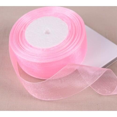10 yards/lot) 2'' (50mm) organza ribbons wholesale gift wrapping decoration Christmas ribbons Pink 1004