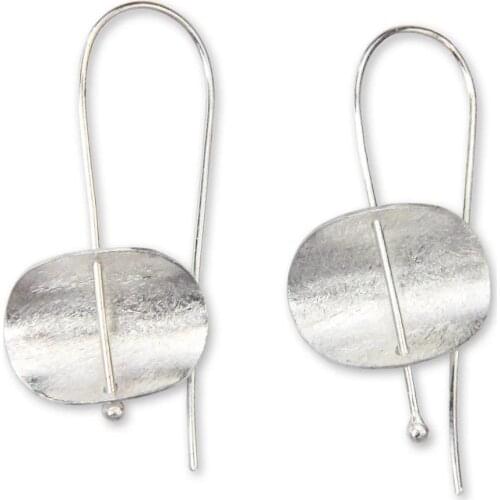Hot selling new creative drawing electroplating Silver Earrings Fashion Jewelry concave ear hook earrings for women