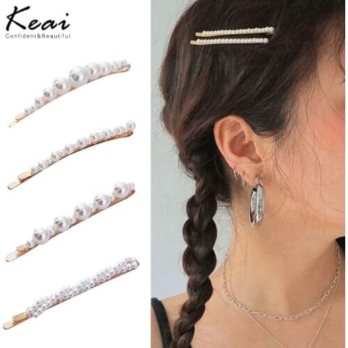 Fashion Women Girls Elegant Pearls Hair Clips Sweet Headwear Hair Ornament Hairpins Barrettes Headband Hair Accessories