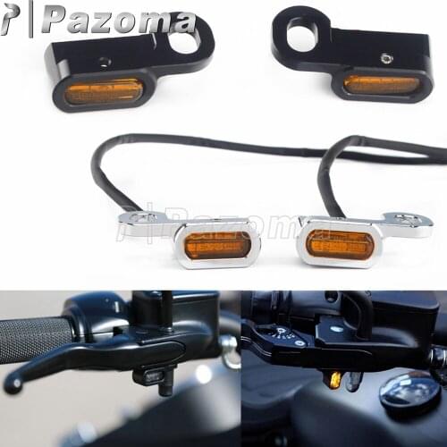 Motorcycle Mini Clutch LED Light Indicator Lightings Amber Turn Signal Running Lamp for Harley Softail 2016-2017 Touring 14-2021