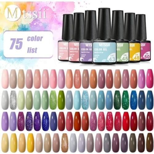Mtssii 6ml Gel Nail Polish Set 30PCS Nail Kit Set Glitter vernis Semi Permanent Base Top Coat UV LED Nail Art Gel Polish Set