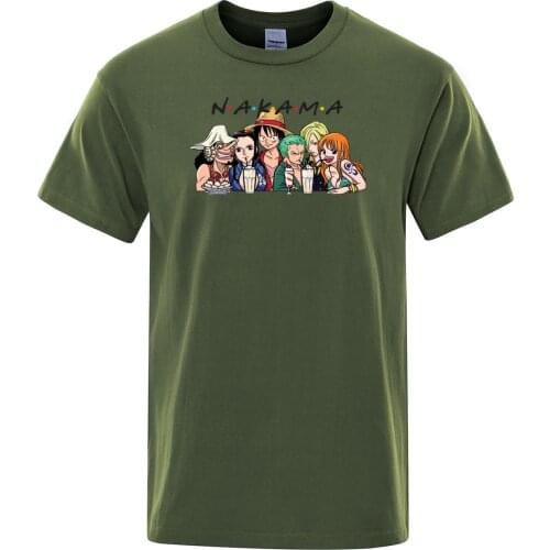 The Straw Hat Pirates Men T-Shirt Japan Anime One Piece Nakama T Shirt Casual O-Neck Tshirt 2020 Summer Cotton Hip Hop Tops Tees