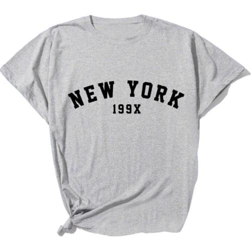 NEW YORK Letter Pattern Print Short-sleeved Round Collar 2021 T-shirts Mujer Camisetas Kawaii Clothes Streetwear Women Top