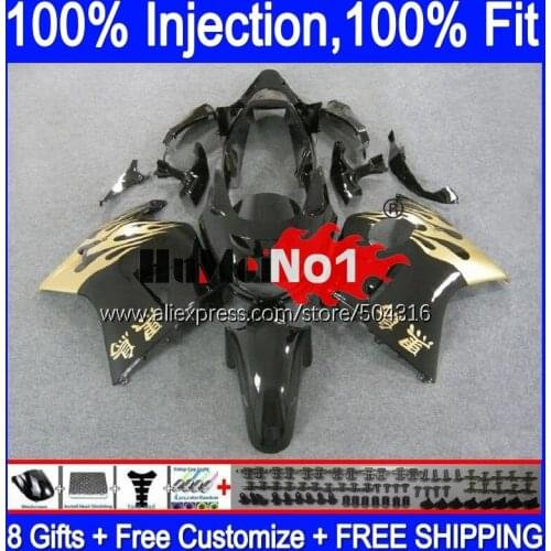 Blackbird For HONDA CBR 1100 XX CBR1100XX 92MC.18 Gold flames CBR1100XX 1996 1997 1998 1999 2000 2001 96 97 98 99 00 01 Fairing