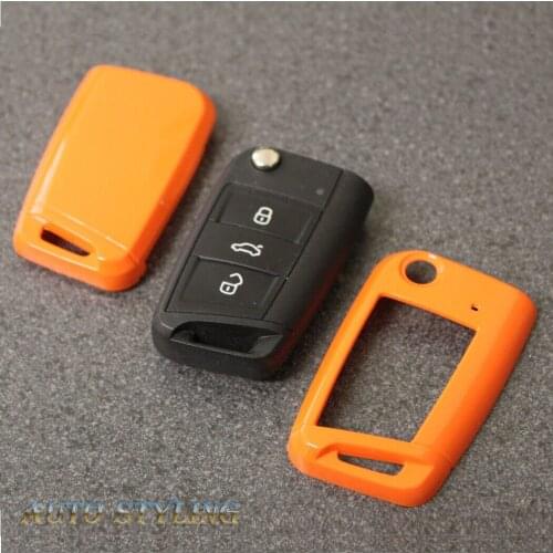 Orange Key Cover For VW Seat Skoda Case Remote Fob Protector Shell 7 VII 40go