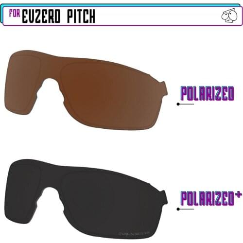 EZReplace Polarized Replacement Lenses for - Oakley EVZero Pitch Sunglasses - Black P Plus-Brown P