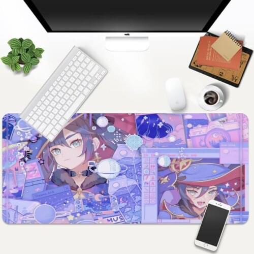 Mona Genshin Impact Images Durable Rubber Mouse Mat Pad XL Large Gamer Keyboard PC Desk Mat Takuo Computer Tablet Mouse mat