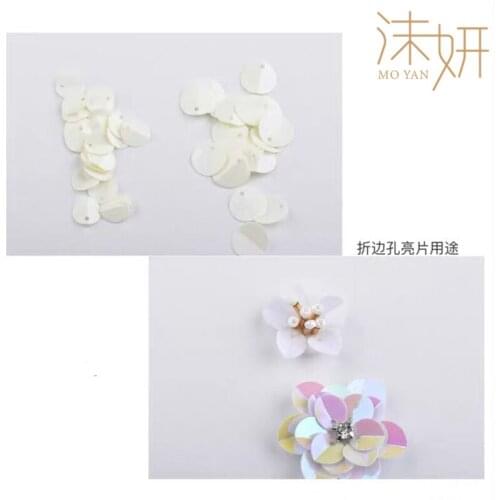 Fold Sequins In Half For Wedding, Loose Sequins 8mm 10mm Pvc Accessories With 1 Side Hole 5g