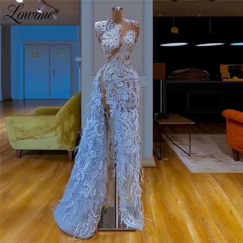 Special Design Blue Evening Dresses 2020 New Coming Mermaid Lace Dubai Arabic Party Dress African Prom Dresses Gown Illusion