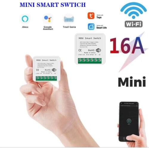 16A Mini Smart WIFI DIY Switch Mini Smart Switch 2Way Control Smart Home Auto Module Works with Alexa Google Home Smart Life App