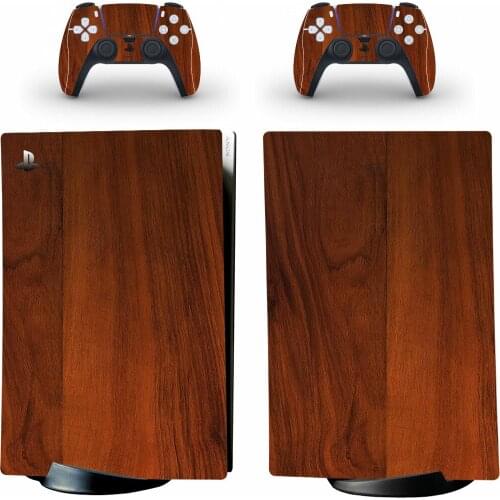 Wood Design PS5 Digital Skin Sticker Decal Cover for PlayStation 5 Console and 2 Controllers PS5 Skin Sticker Vinyl
