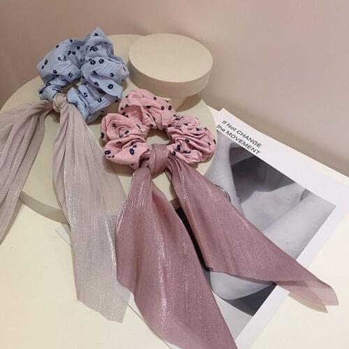 Candy-colored Hair Band Womens Long Hair Ribbon Girl Sweet Elastic Hair Band Ponytail Streamer Wavelet Nodding Rope