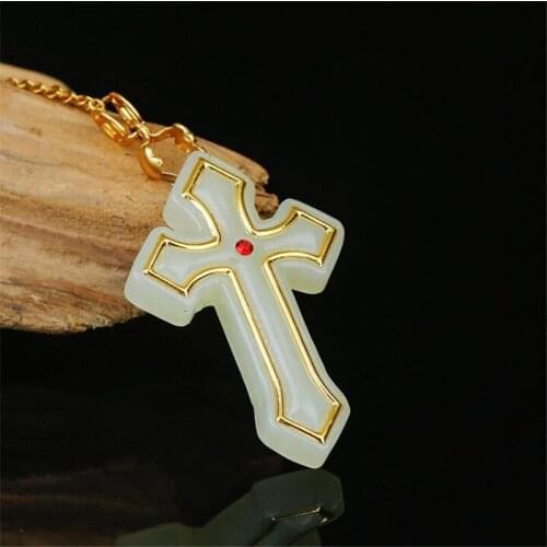 Women Men Pendants Jade Top Quality Cross Jesus Jade Pendants For Male Female Good Luck Necklace Hot Sales Jewelry
