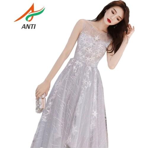 ANTI Hot Cheap Evening Dress Sleeveless Applique A-Line Vestidos De Fiesta De Noche Floor-Length Formal Gowns dress Custom Made
