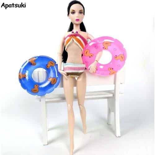 1Set Colorful Sexy Bikini For Barbie Doll Clothes & Buoy Lifebuoy Bathing Beach Swimwear For 1/6 BJD Dolls Accessories Kids Toy