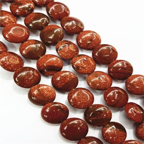 1 Strand/33pcs 12x6mm Wholesale Brown Gold Sand Stone Round Loose Beads DIY Jewelry Accessories 15.5inch S426
