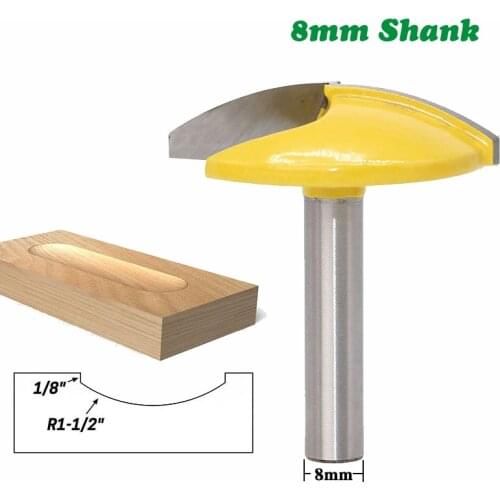 1PC 8MM Shank Milling Cutter Wood Carving Small Bowl Flat Bottom Knife Milling Cutter Wood 1-3/4" Wide Door Knife Woodworking