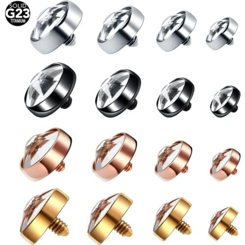 10pcs &20pcs 16G Titanium Micro Dermal Anchors Gem Top Skin Diver Gold Black Dermal Tops Surface Piercing Micro Dermal Jewelry