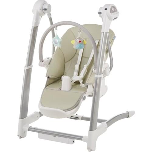 2 in 1 Baby Dining Chair Rocking Chair Electric Baby Swing Sleeping Multifunction Adjustable High Chair 0-3 Baby Safety Cradle