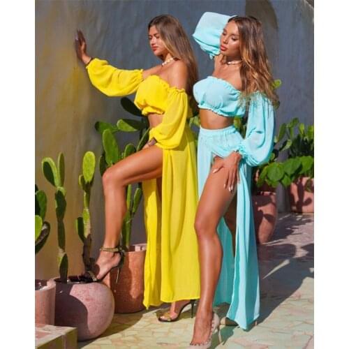 2021 Bikini Beach Cover Up Women Summer Ladies Bathing Suit Two Piece Dress Swimwear Swimsuit