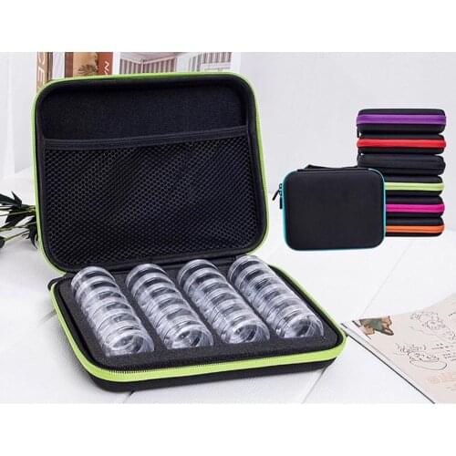 24 Bottles Diamond Painting Box Accessories Tool Container Storage Box Carry Case Holder Hand Bag Zipper Shockproof Durable