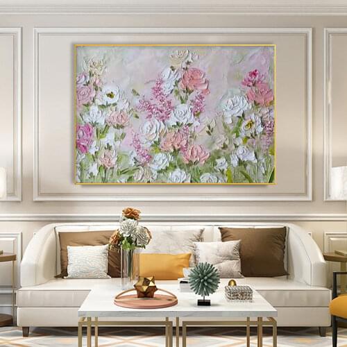 3D Abstract Flower Oil Painting Thick Oil On Canvas Handmade Flowers Wall Art Picture For Wedding Living Room Decoration Unframe
