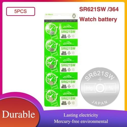 5PCS Original Maxell 364 SR621SW V364 SR60 SR621 AG1 LR621 164 531 1.55V Button Batteries For Watch Toy Remote Cell Coin Battery