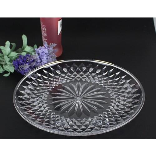 50pcs/lot Transparent Food Sweets Fruit Dessert Dish Round Plastic Tableware Plates Snack Tray Bar Home Accessories ZA4296