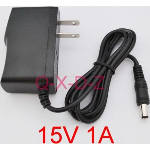 500PCS High quality DC 15V 1A IC program AC 100V-240V Converter Switching power adapter 1000mA Supply US Plug DC 5.5mm x 2.1mm